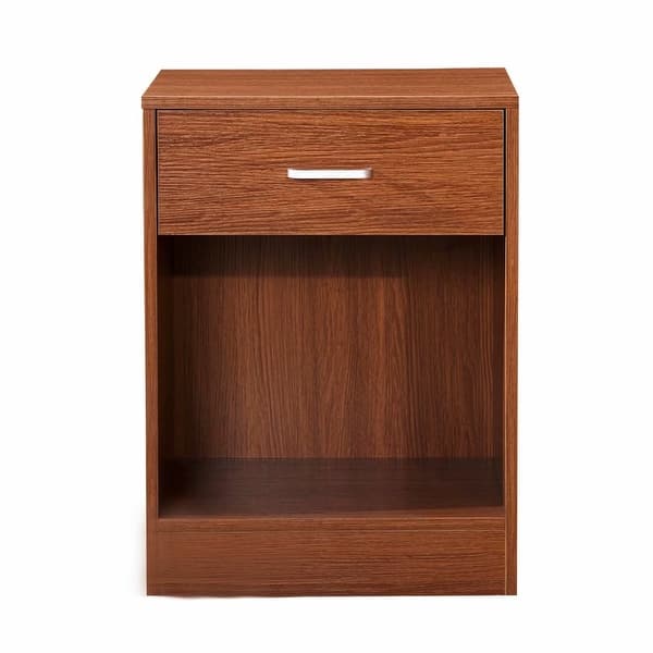 Shop Teraves 24 02 High Wood Nightstand 1 Drawer Bedside End Table Gold Oak Gold Oak Overstock 29964408