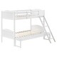 preview thumbnail 7 of 25, Elegant Twin over Full Bunk Bed with Camelback Headboard, Angled Ladder, Guardrails & Mission-Style Design