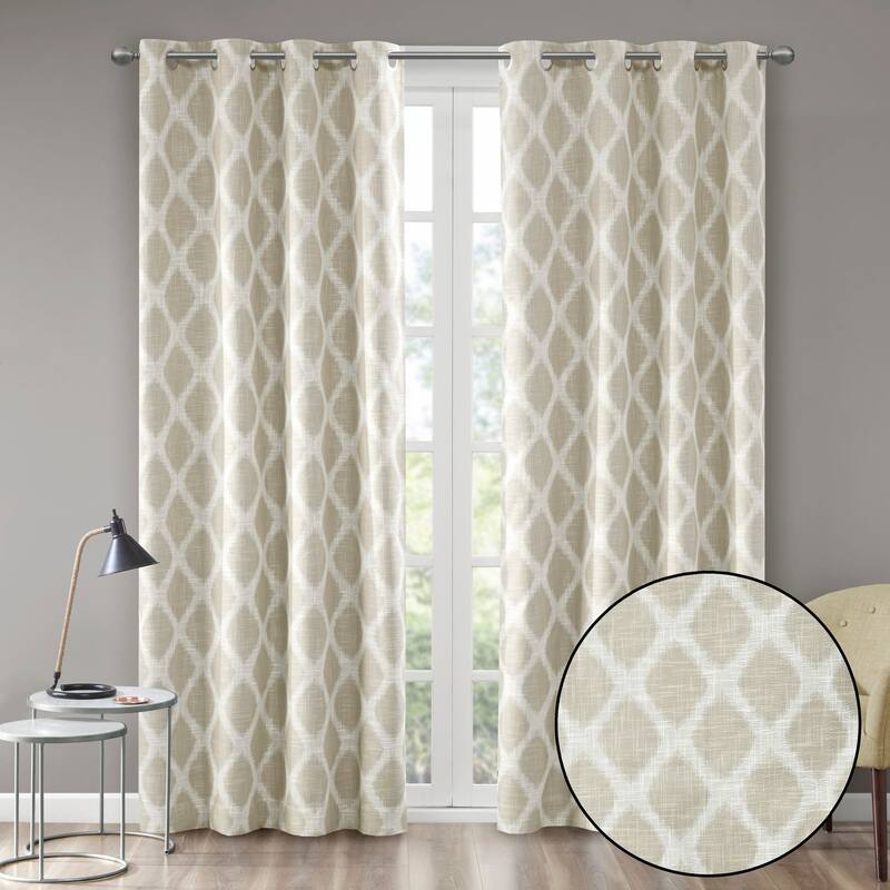 SunSmart Kagen Printed Ikat Blackout Curtain Panel
