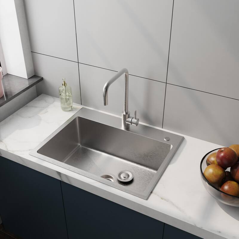24in Stainless Steel Washing Sink w/ Faucet Hoses and Drain Head Only(Update)