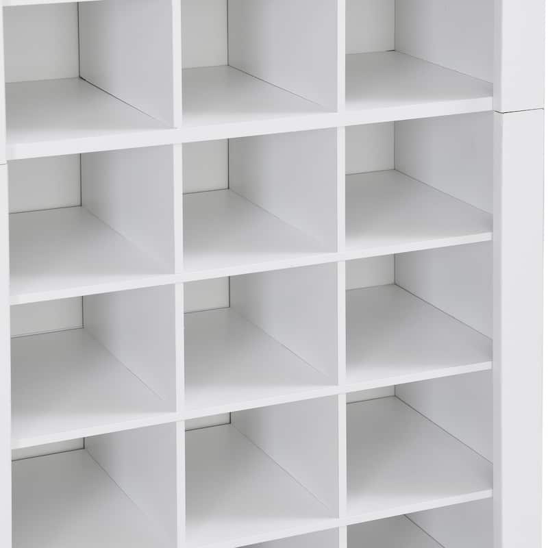 Shoe Storage Cabinet, 30 Pairs Shoe Cabinet, 12.90" Wide Cell Wood Shoe Shelves, 11 Tiers Vertical Shoe Rack for Entryway