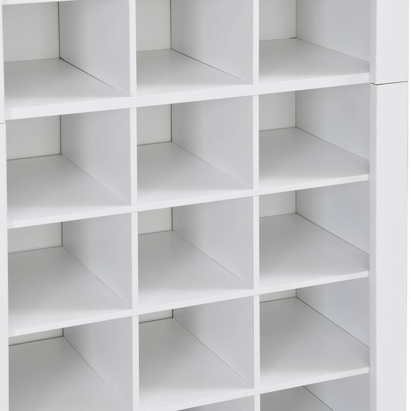 Tall Shoe Cabinet with 30 Cubbies, Storage Solution for Hallway or Bedroom Organization