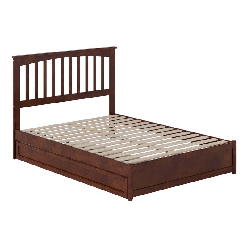 Everett Platform Bed with Panel Footboard and Twin Trundle
