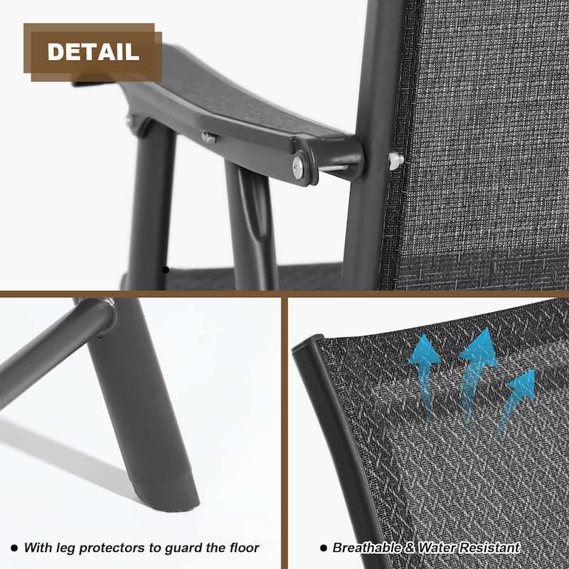 Aoodor Set of 4 Patio Folding Chairs