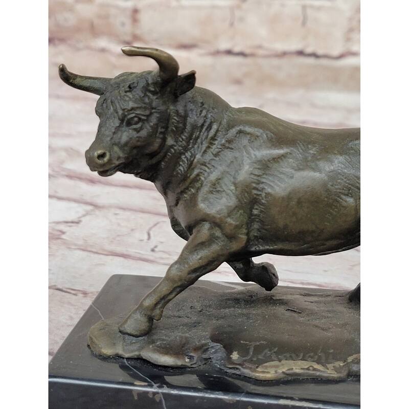 Hot Cast Bronze Trotting Spanish Bull Bronze Sculpture Statue Original Art