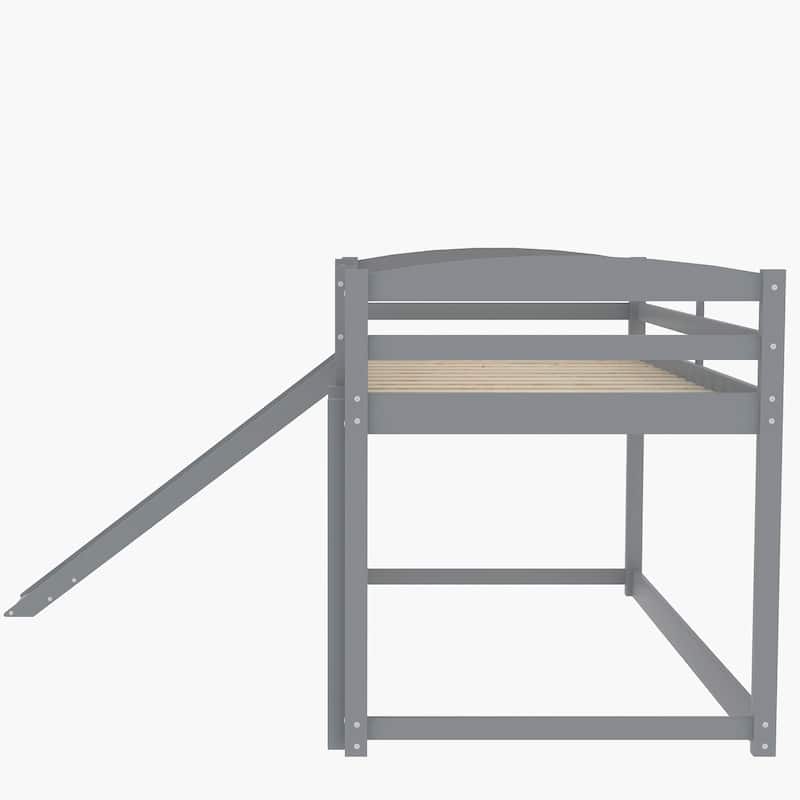 Twin Over Twin Bunk Bed with Convertible Slide and Ladder