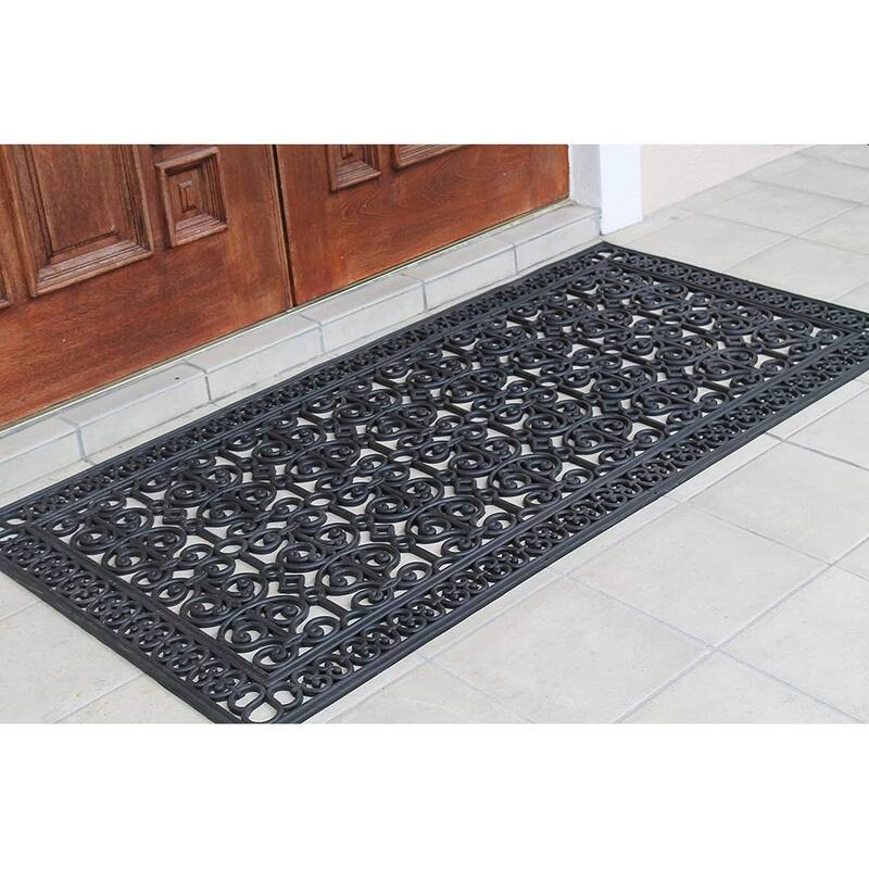 A1HC Rubber Grill Matching Doormat Set, For Front, Patio & Garage Entrance, Heavy Duty for Indoor Outdoor