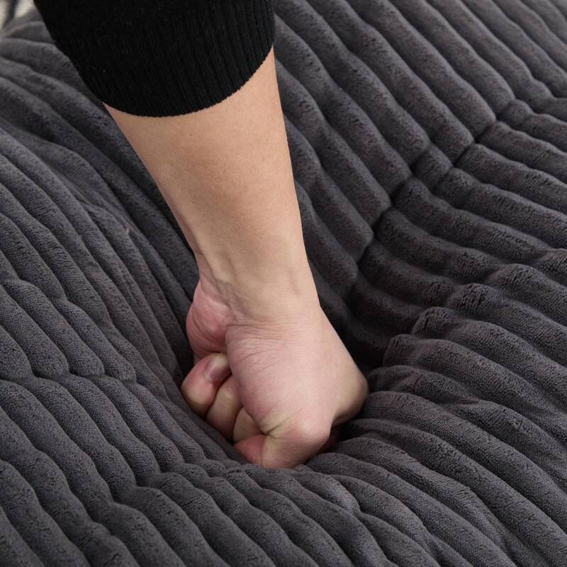 Large Memory Foam Bean Bag Chair for Adults, Corduroy Lounger Sofa with Ottoman