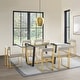 preview thumbnail 7 of 98, Kai Anastasia 7 Piece Rectangular Glass Dining Table Set with Metal Frame and Upholstered Chairs