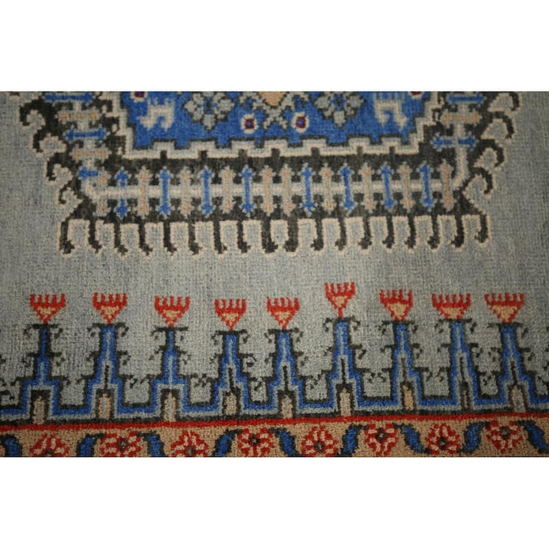 Geometric Heriz Serapi Rug Hand-Knotted Wool Carpet - 6'0"x 9'1"