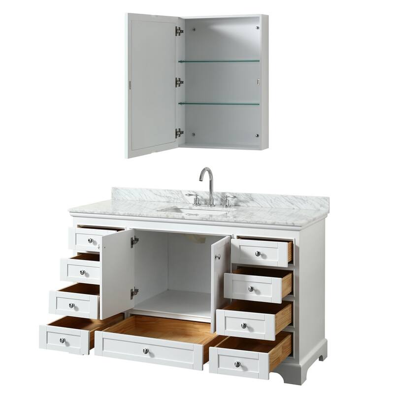 Wyndham Collection Deborah 60" Free Standing Single Vanity Set with