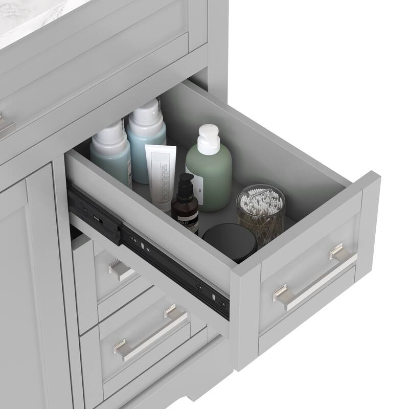 Bathroom Vanity with Marble Countertop without Mirror