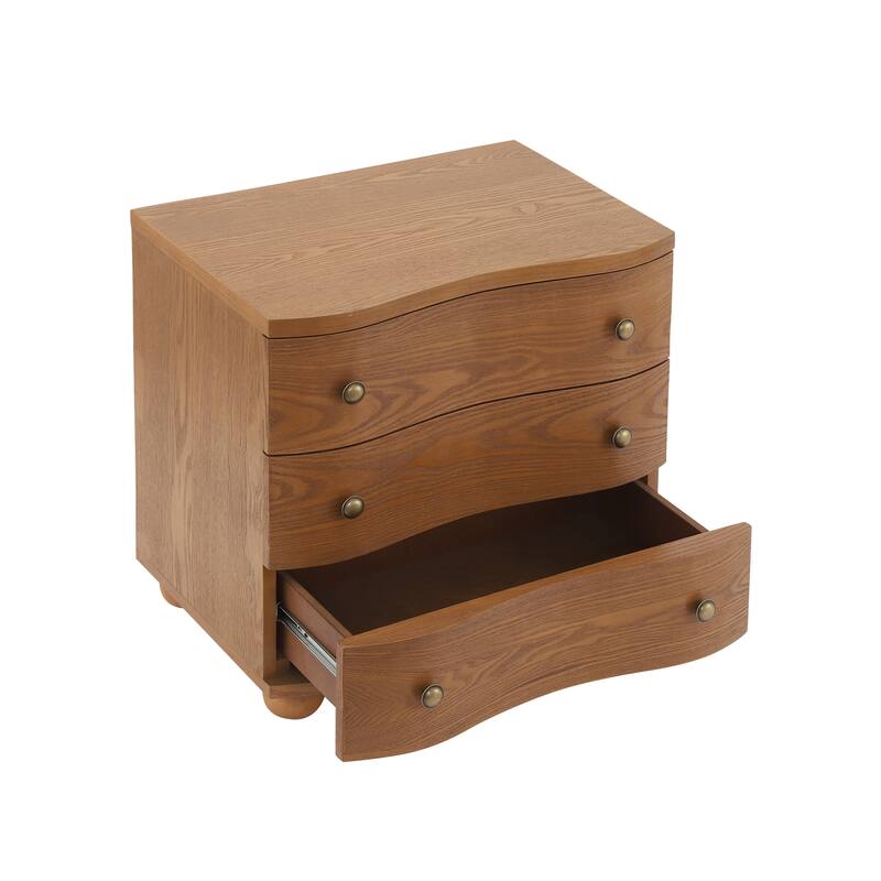 Christopher Knight Home - Modern Minimalist 23.62" Nightstand with Roller Glide Drawers & Solid Wood Legs, Versatile Home Use