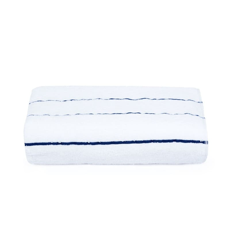 Pure Cotton Beach Towel Absorbent Cabana Striped by Ample Decor - 30" x 68" - Navy/White