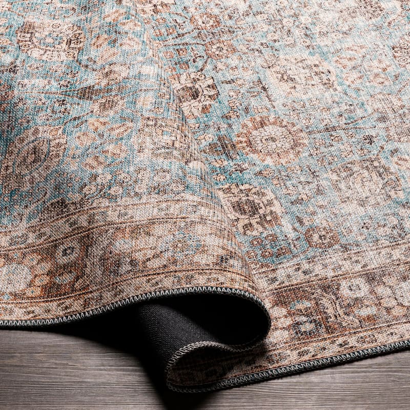 Livabliss Sanjay Persian Floral Printed Machine Washable Area Rug