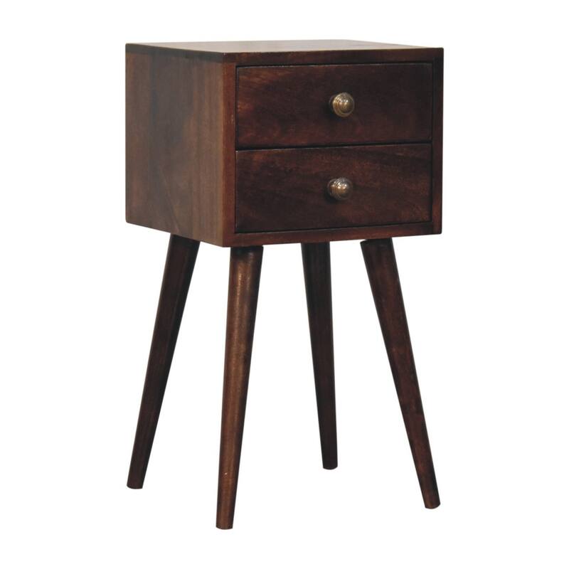 Artisan Furniture Solid Wood Mini 2 Drawer California Walnut Bedside
