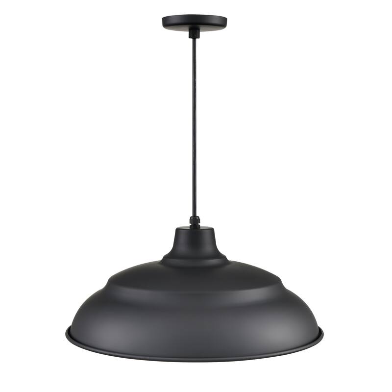 R Series 1-Light Cord Hung Aluminum Warehouse Satin Black - Satin Black