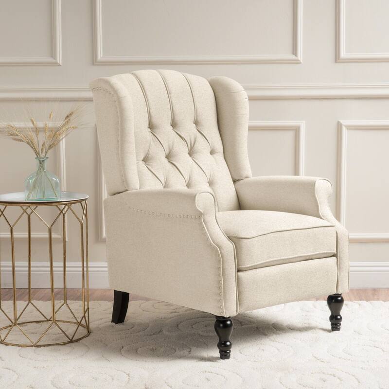 Walter Tufted Fabric Wingback Recliner Club Chair by Christopher Knight Home