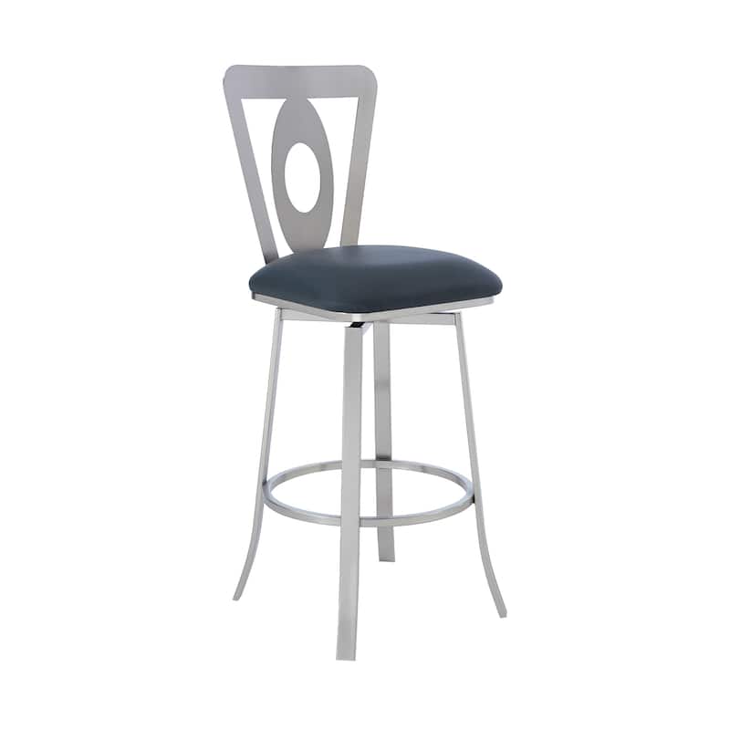 Lola Swivel Bar Stool, Upholstered Counter Height Chair with Metal Frame