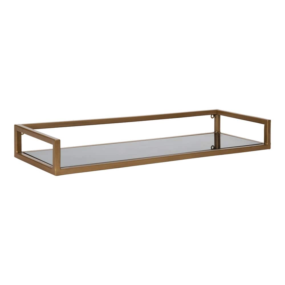Kate and Laurel Blex Metal and Glass Wall Shelf