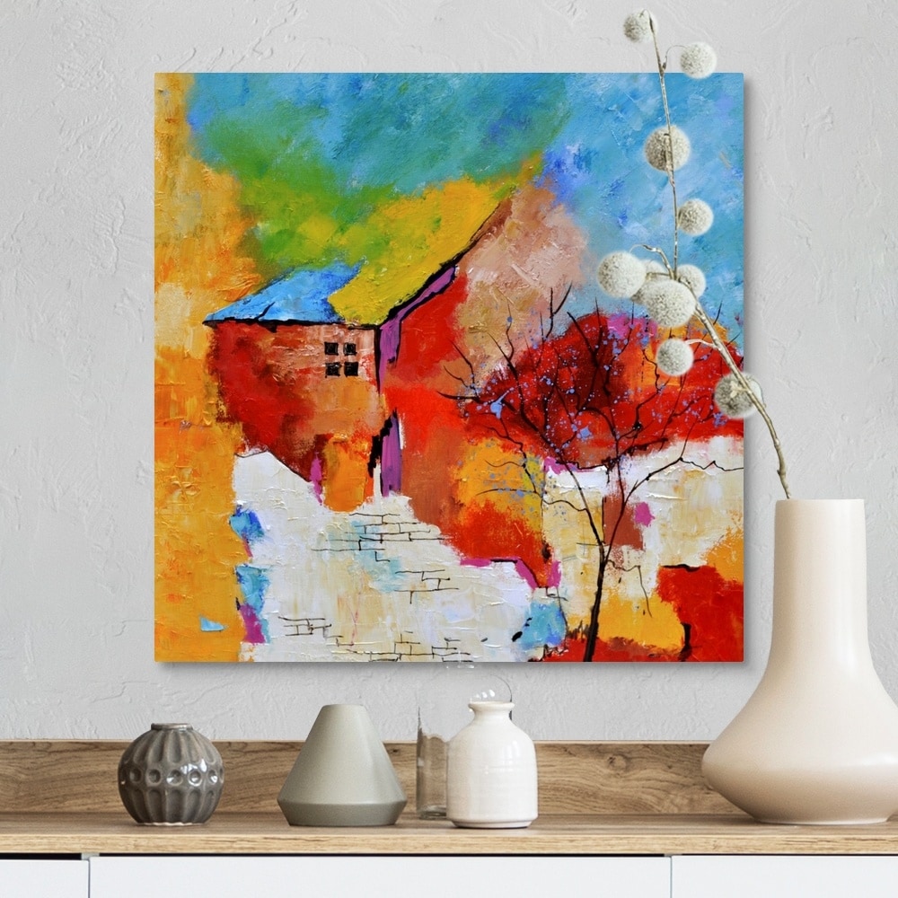 Shop Abstract House 774130 Canvas Wall Art Overstock 30183961