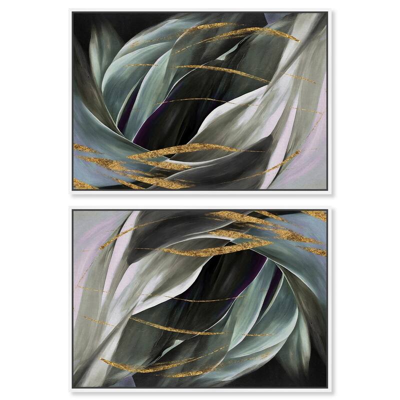 Sage Green Glam Canvas by Art Remedy - 40" x 40" - Gold