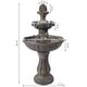 preview thumbnail 3 of 6, 2 Tier Pineapple Solar Outdoor Water Fountain with Battery 33" Feature