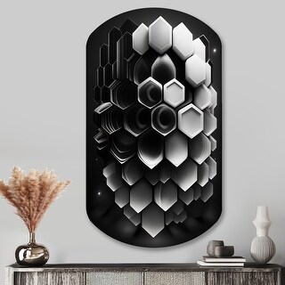 Designart - Abstract Geometric Black And White I - Abstract Geometric ...