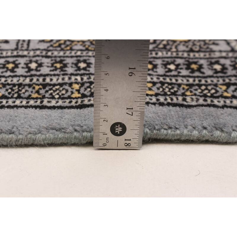 Finest Peshawar Bokhara Grey Rug 5'7" x 8'0" - 5'7 x 8'0
