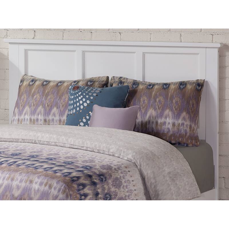 Low Profile Platform Bed - White Beach Design - Hardwood Frame & Slats - Matching Footboard