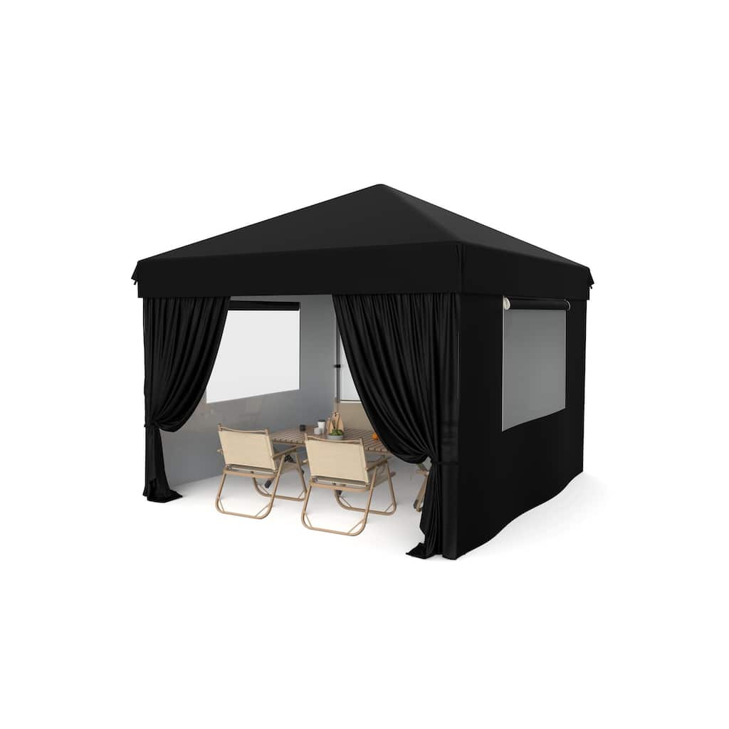 10x10 Feet Instant Pop-Up Canopy Tent, 4 Detachable Sidewalls - 10*10Ft