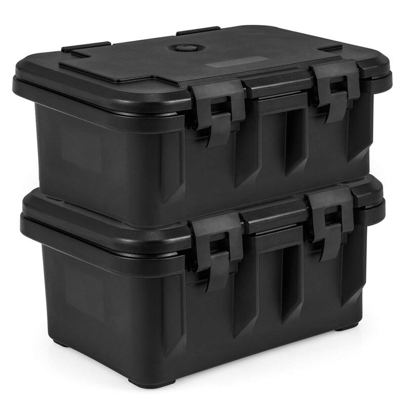 Costway 1/2/3/4 PCS Insulated Food Pan Container 31 QT Stackable Hot - 2 PCS