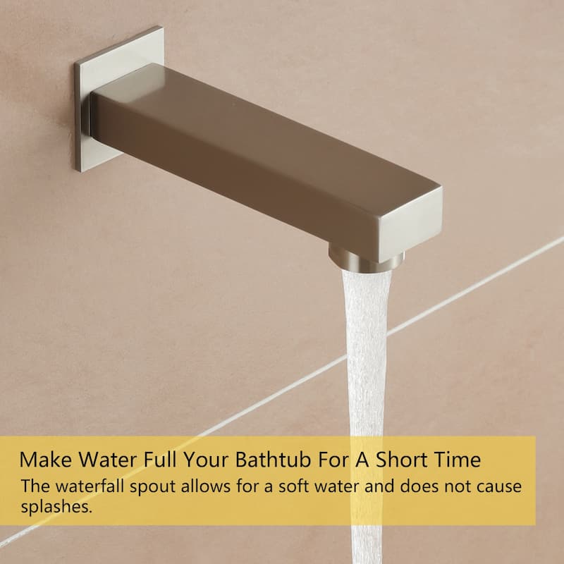 3-Function 12-In Wall Mounted Shower System with Tub Faucet