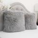 Faux Fur Decorative 18-inch Throw Pillows (Set of 2) - Silver