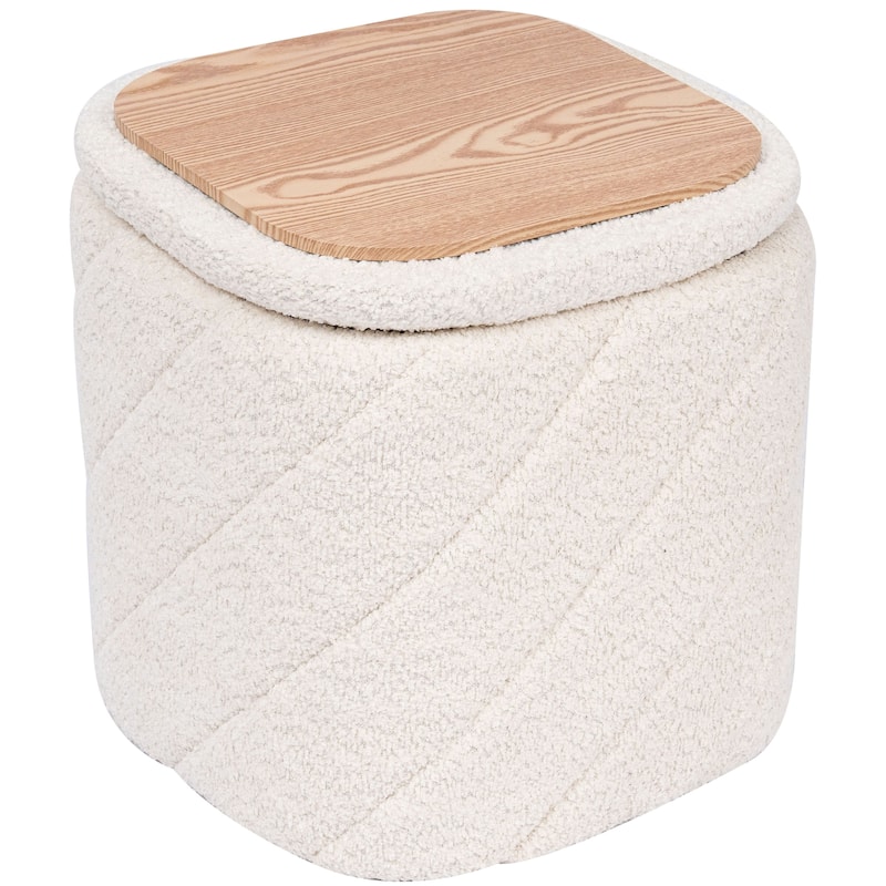 Square Diagonal Tufted Folding Storage Ottoman with Reversible Lid