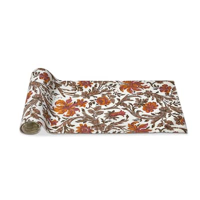 Grateful Gatherings Multicolor Cotton Table Runner 72x14.5 in Machine Washable for Fall Harvest Decor