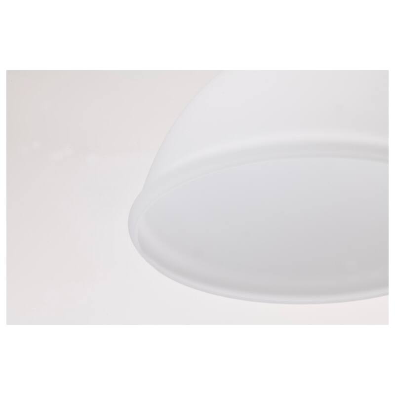 Russel - 10 Inch Semi Flush Mount - Matte Black with Satin White Glass