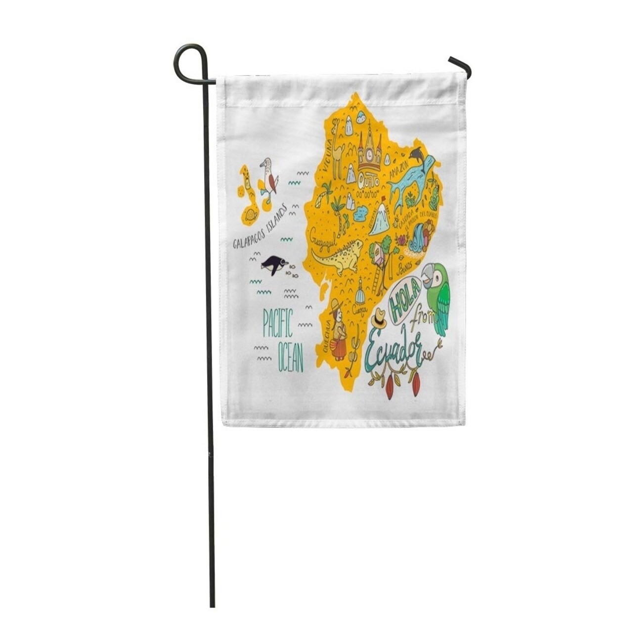 Map Of Ecuador And Galapagos Islands All Main Tourist Garden Flag Decorative Flag House Banner 28x40 Inch Overstock 31387965