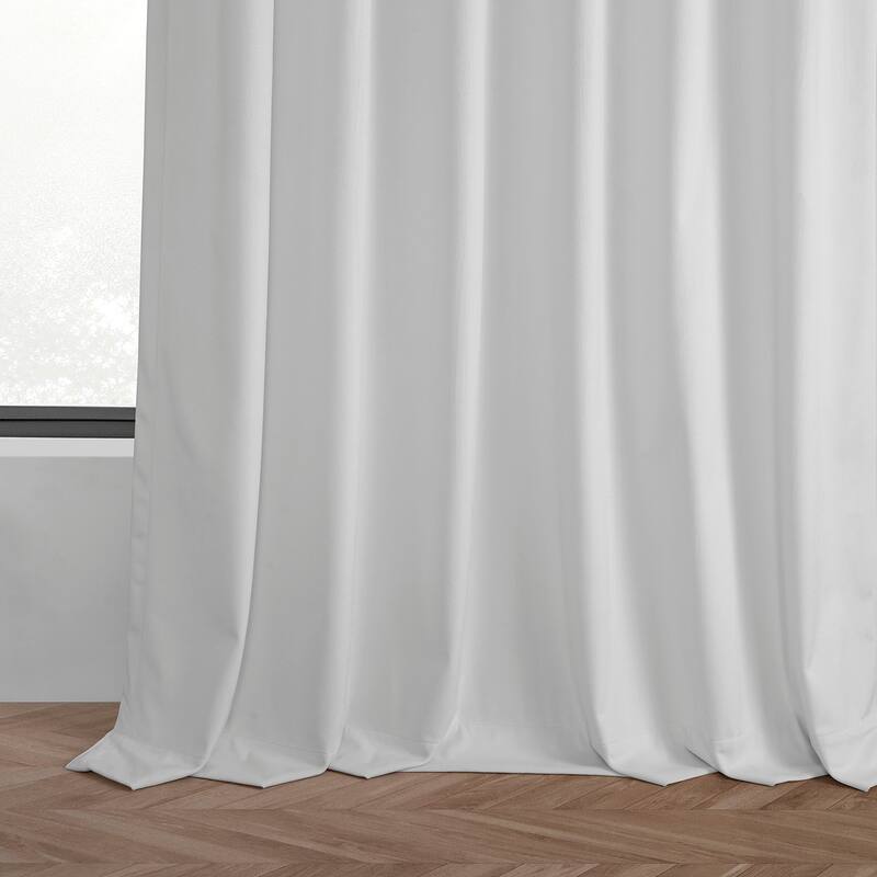 Exclusive Fabrics Basic Deluxe Velvet Room Darkening Curtain Pair - 2 Panels Window Curtains