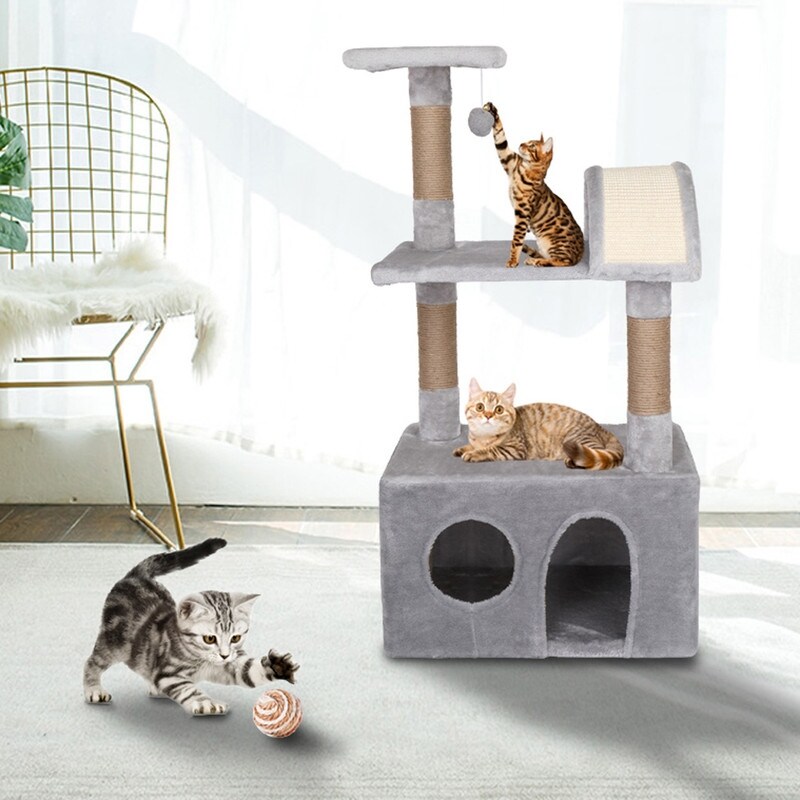 light grey cat tree