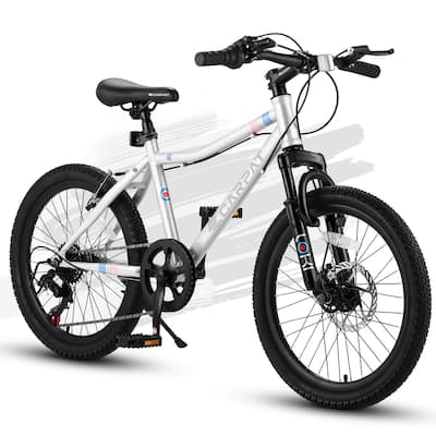 Ecarpat 20 Inch Kids Bike, Boys Girls Mountain Bike Ages 8-12, 7 Speed Teenager Bicycles, Front Suspension Disc U Brake