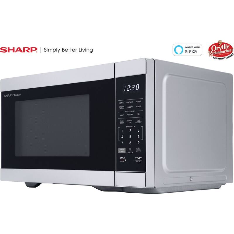Sharp 1.1 CF Smart Countertop Microwave Oven, Orville Redenbacher's Certified