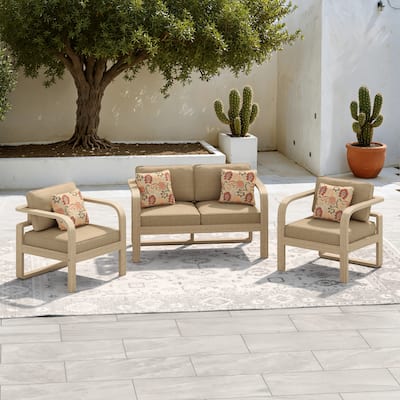 Corvus Annette 3-piece Outdoor Conversation Set with Sunbrella Cushions and Pillows