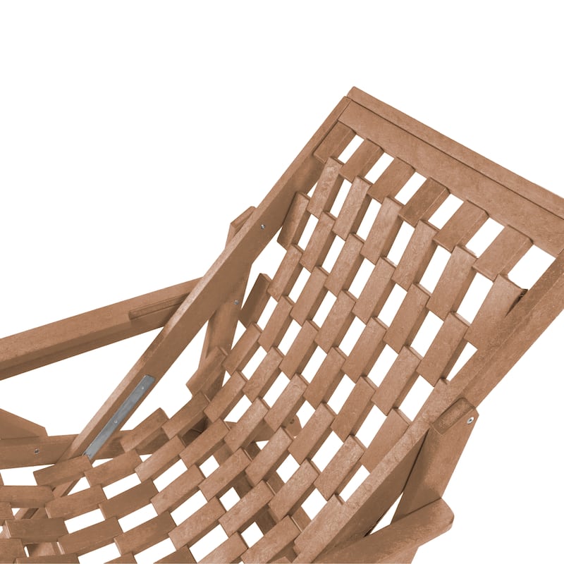 Aspen Fully Assembled All-Weather HDPE Outdoor Folding Lounge Chair with Removable Cushion