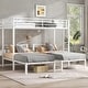 preview thumbnail 13 of 22, Twin Over Twin & Twin Bunk Beds for 3, Metal Triple Bunk Bed Twin XL Over Twin White - Twin
