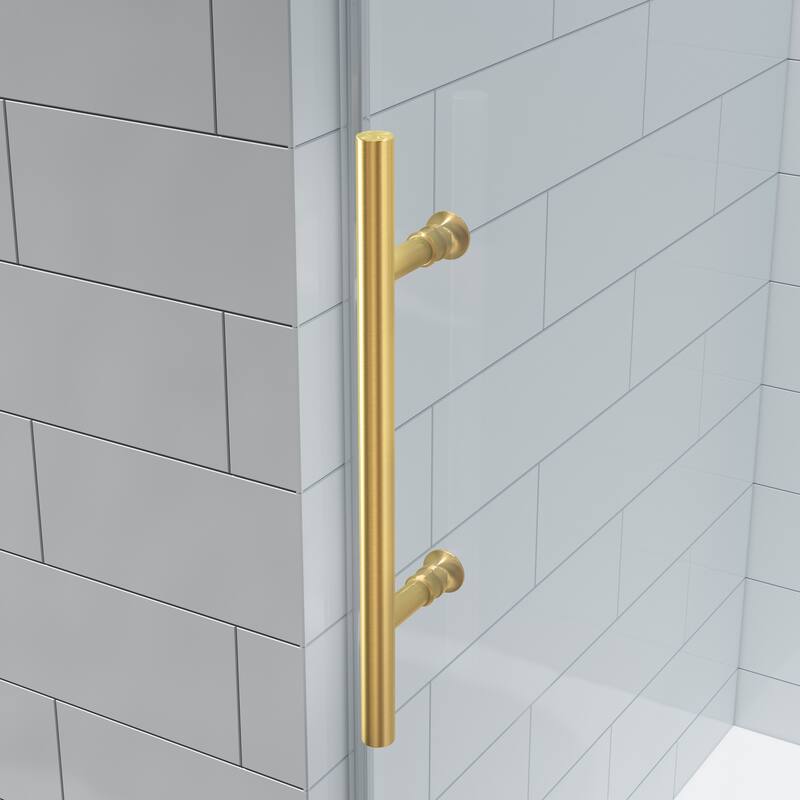 FELYL 44-48" W × 76" H Single Sliding Frameless Shower Door with Heat Soaking Process and Protective Coating Clear Glass
