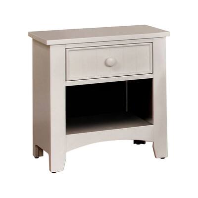 White 1 Drawer 19 in. W Nightstand with Sturdy Hardware and Ample Storage