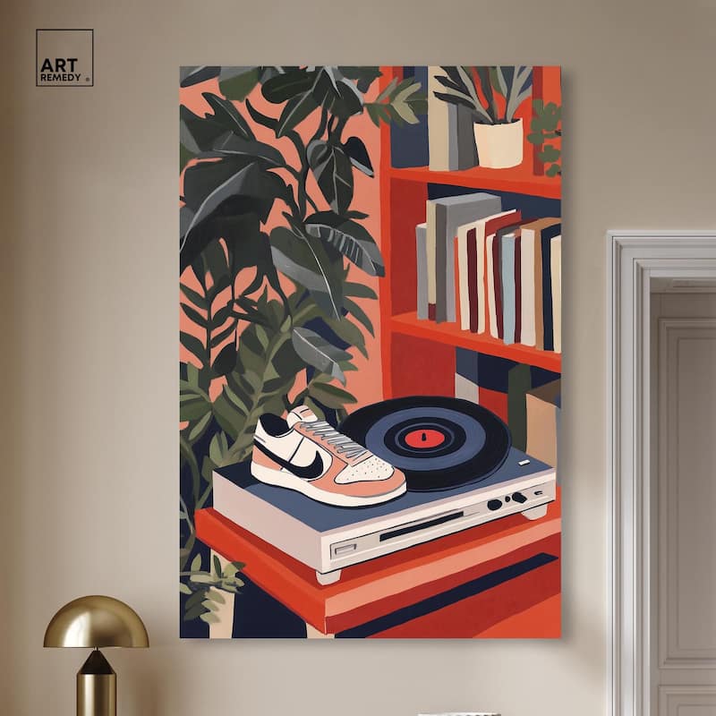 Vinyl and Sneaker Canvas by Art Remedy, Gallery Wrapped