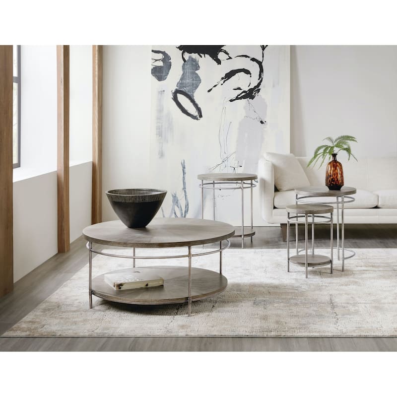 Hooker Furniture Modern 22" Round Open Concept Minimalist End Side