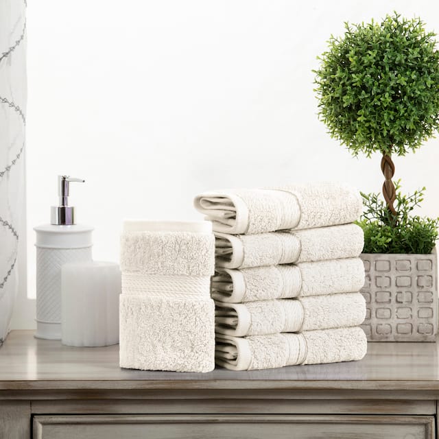 Marche Egyptian Cotton 6 Piece Face Towel Set by Miranda Haus - Cream